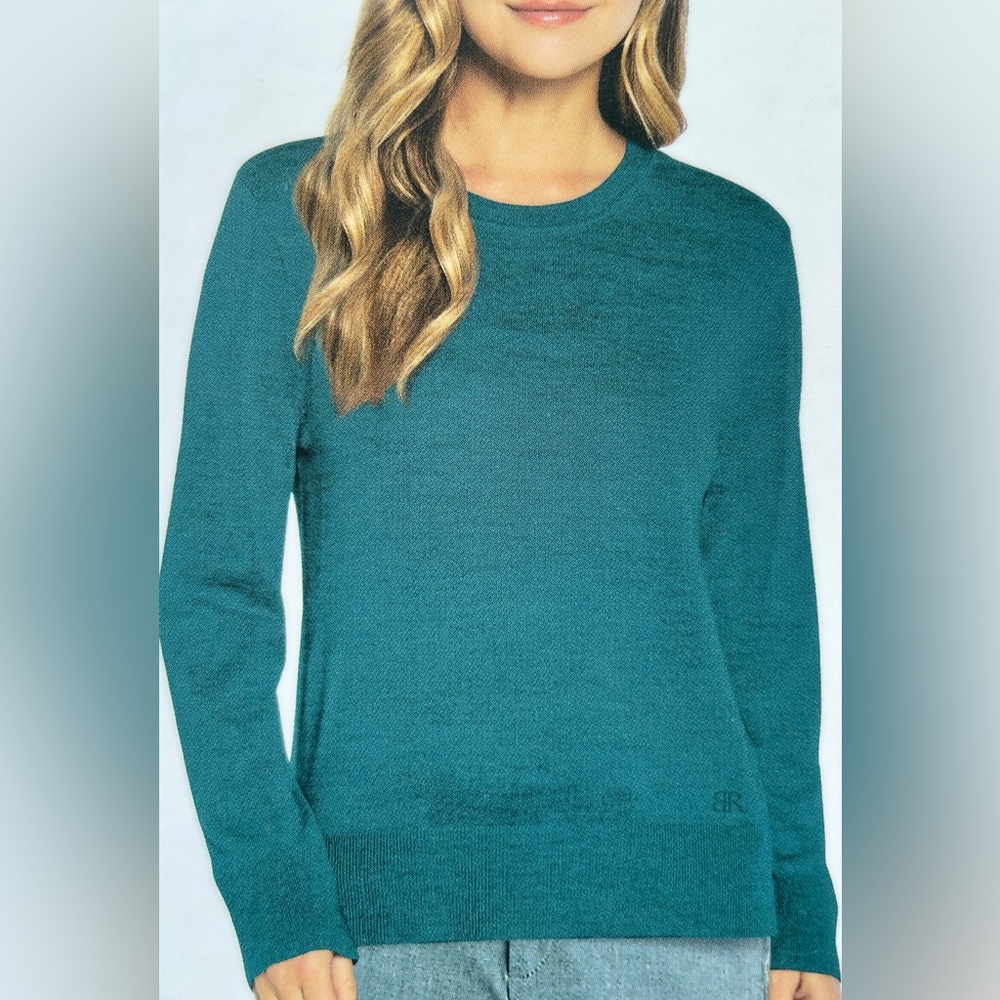 NWT 100% Merino Wool Banana Republic crew neck sweater (teal turquoise) sz Small